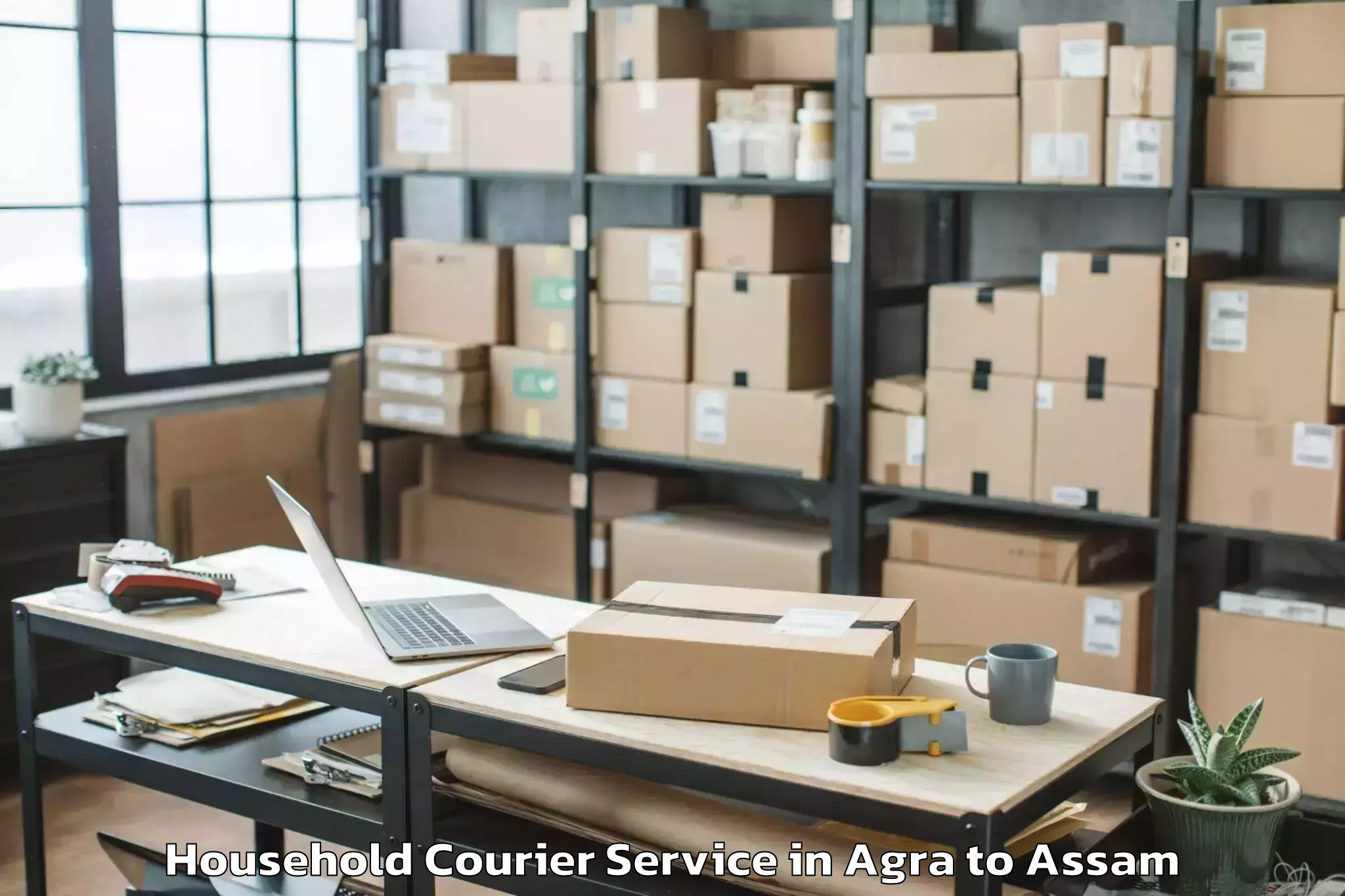 Easy Agra to Rajapara Khatajuli Household Courier Booking